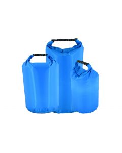 3 Pack Light Weight Dry bags 5L 10L 15L Blue